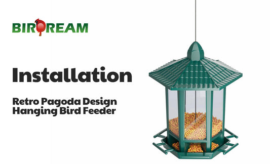 Installation: Retro Pagoda Design Hanging Bird Feeder