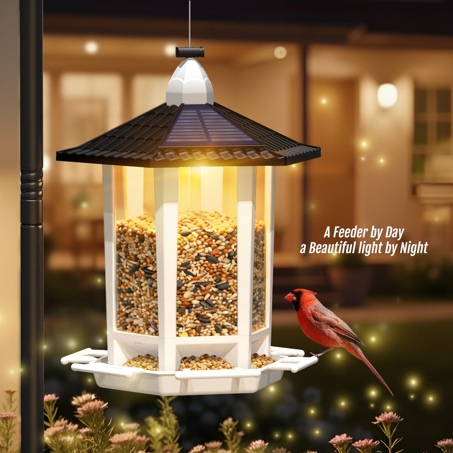 Solar Light Pagoda Bird Feeder