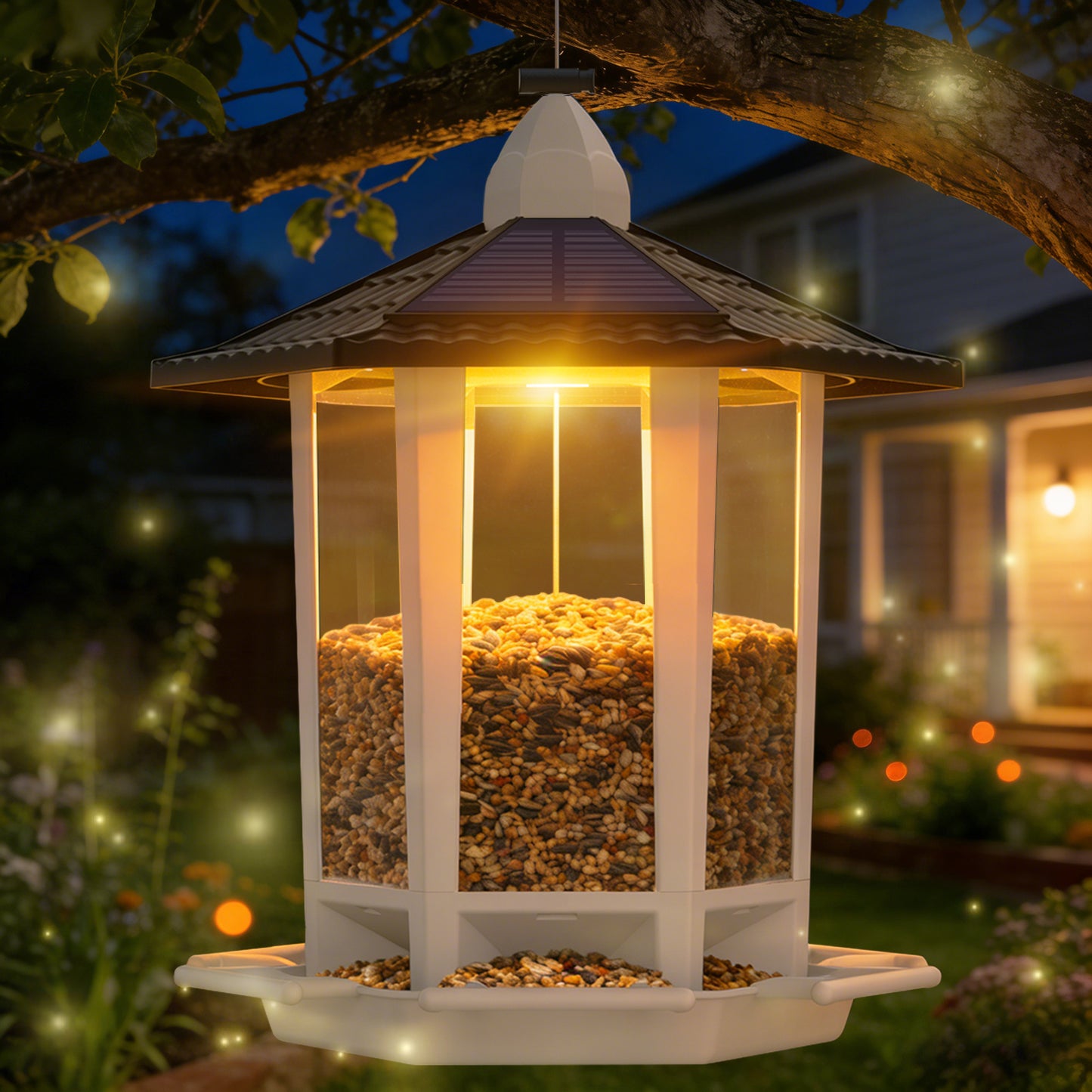 Solar Light Pagoda Bird Feeder