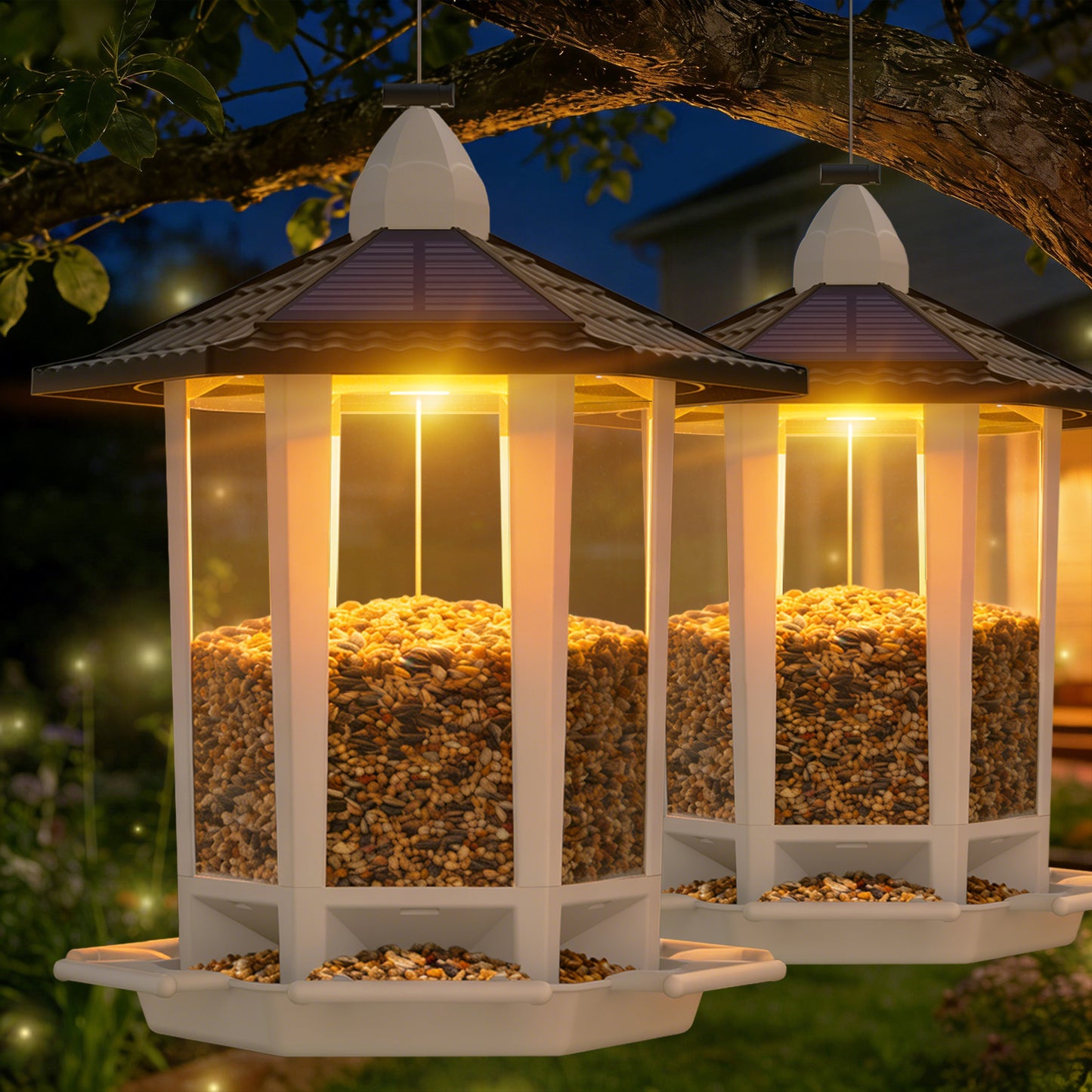 Solar Light Pagoda Bird Feeder
