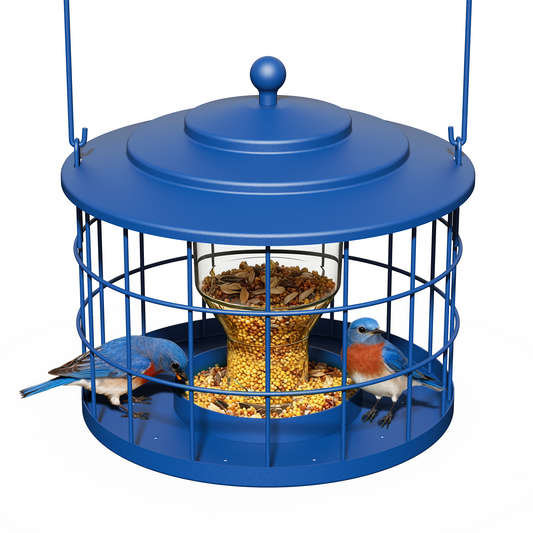 BD606 Metal Cage Bird Feeder (Blue)