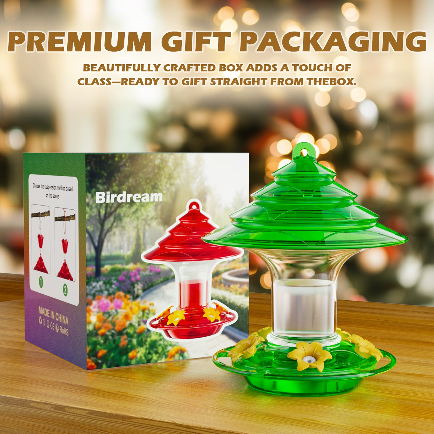 Christmas Hummingbird Feeder（Green）