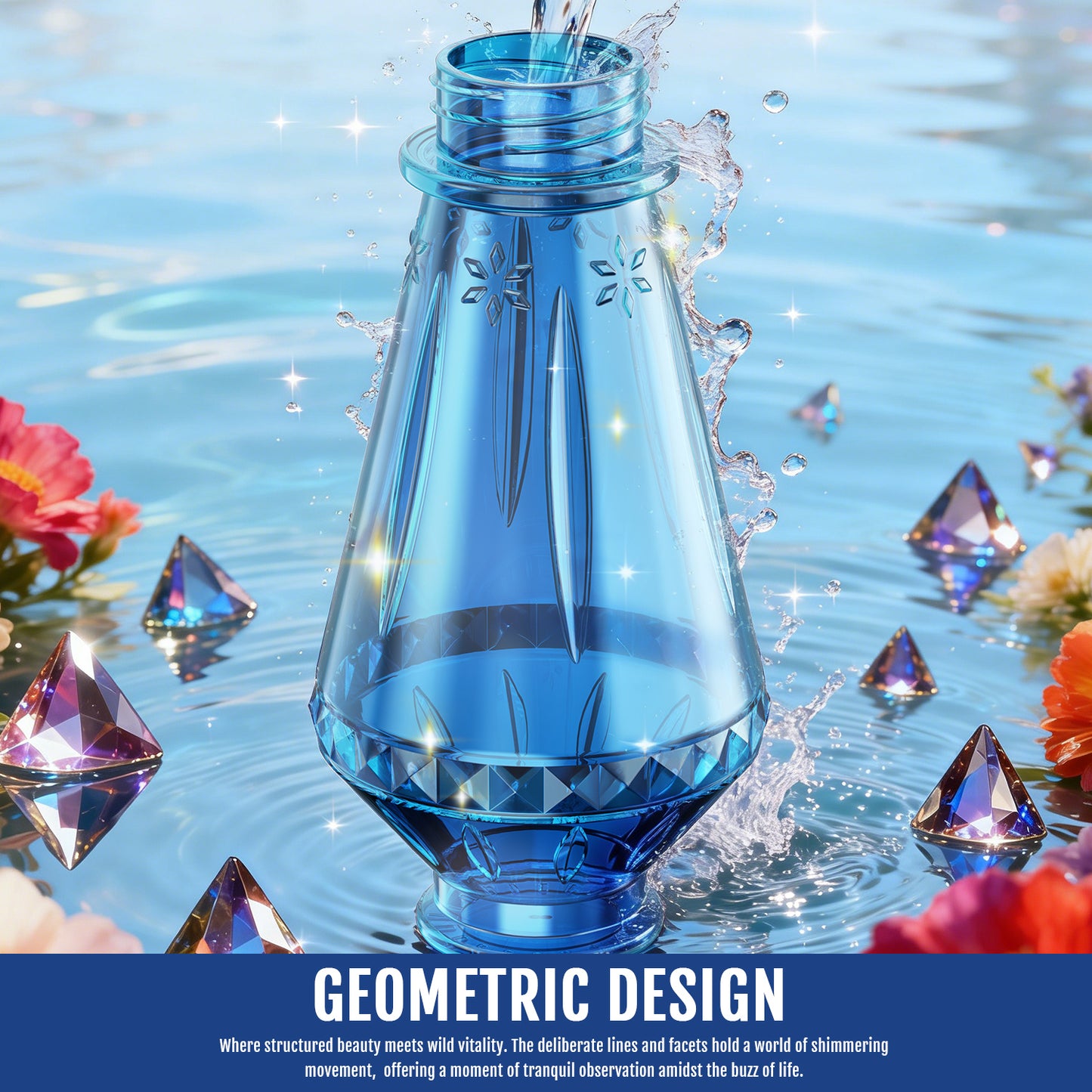 BD516 Glass Hummingbird Feeder (Blue)