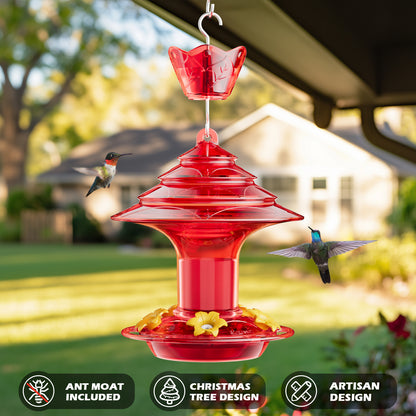 Christmas Hummingbird Feeder (Solid Red)