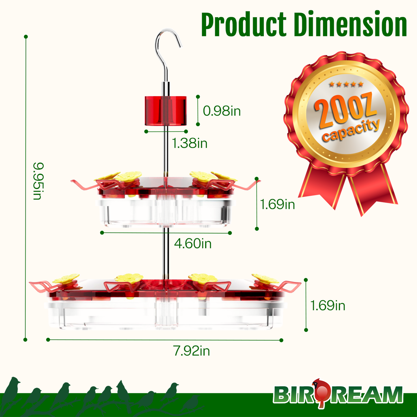 BD603 Hanging Hummingbird Feeder