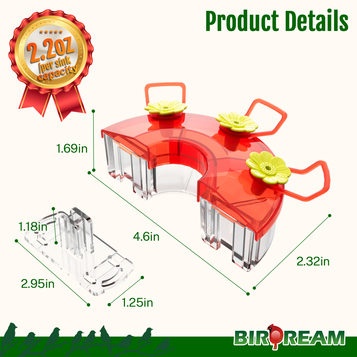 BD605 Assemblable Hummingbird Feeder