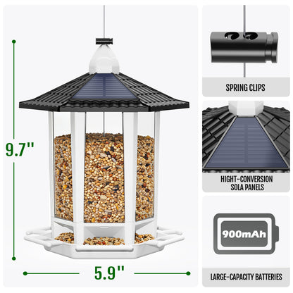 Solar Light Pagoda Bird Feeder