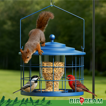 BD606 Metal Cage Bird Feeder (Blue)