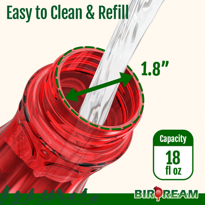 BD514 Glass Hummingbird Feeder (All Red)