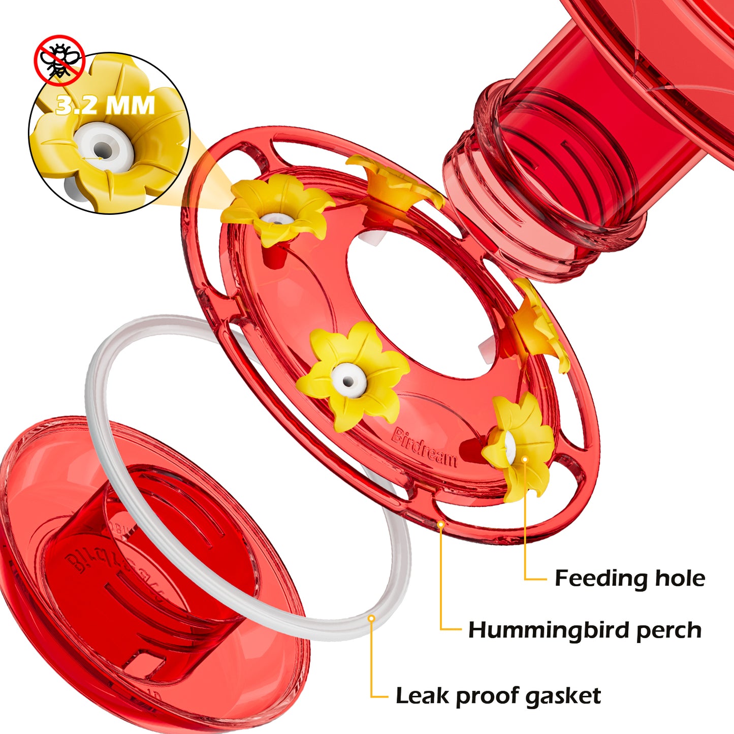 Christmas Hummingbird Feeder (Solid Red)