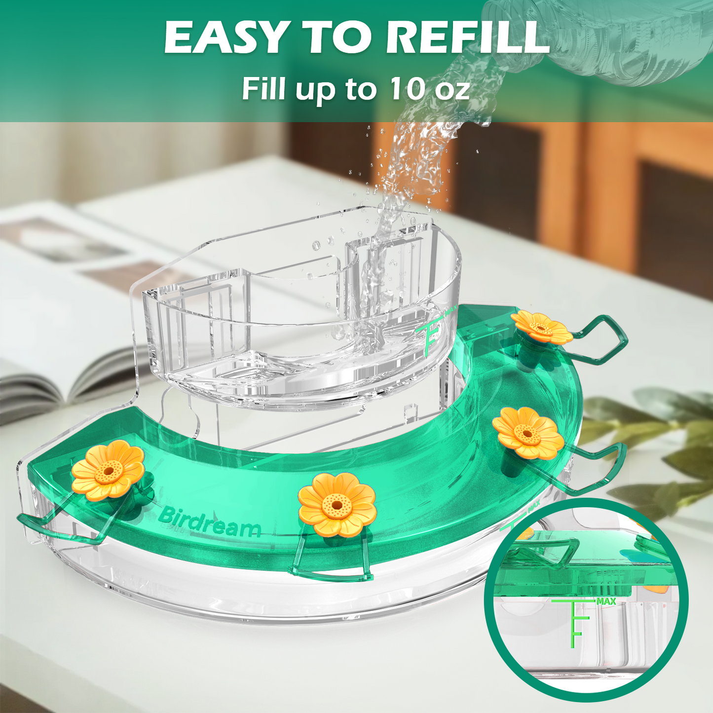 BD602 Window Hummingbird Feeder (Green)