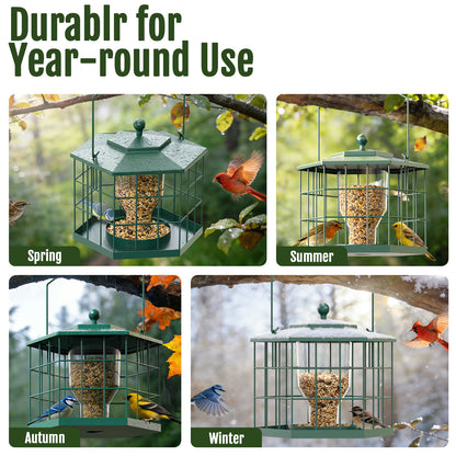 BD607 Metal Cage Bird Feeder (Green)