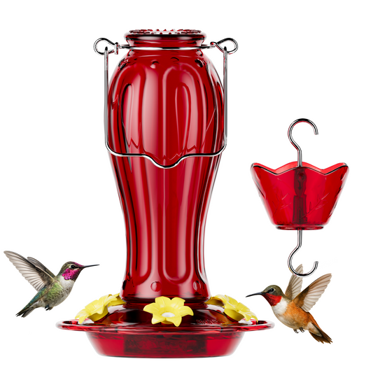 BD514 Glass Hummingbird Feeder (All Red)