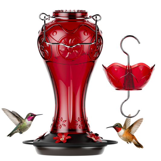 BD515 Glass Hummingbird Feeder (All Red)