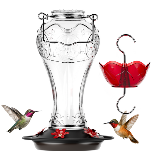 BD515 Glass Hummingbird Feeder (Transparent Red)
