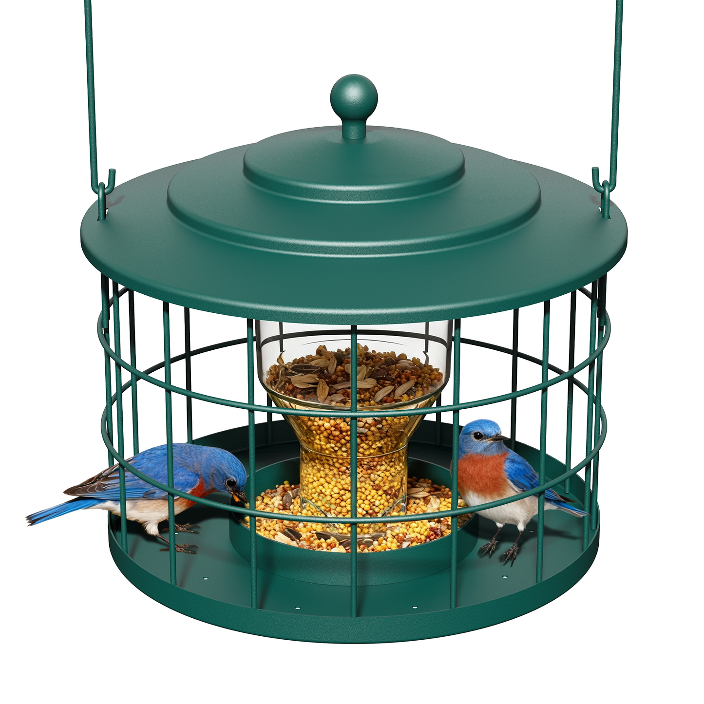 BD606 Metal Cage Bird Feeder (Green)